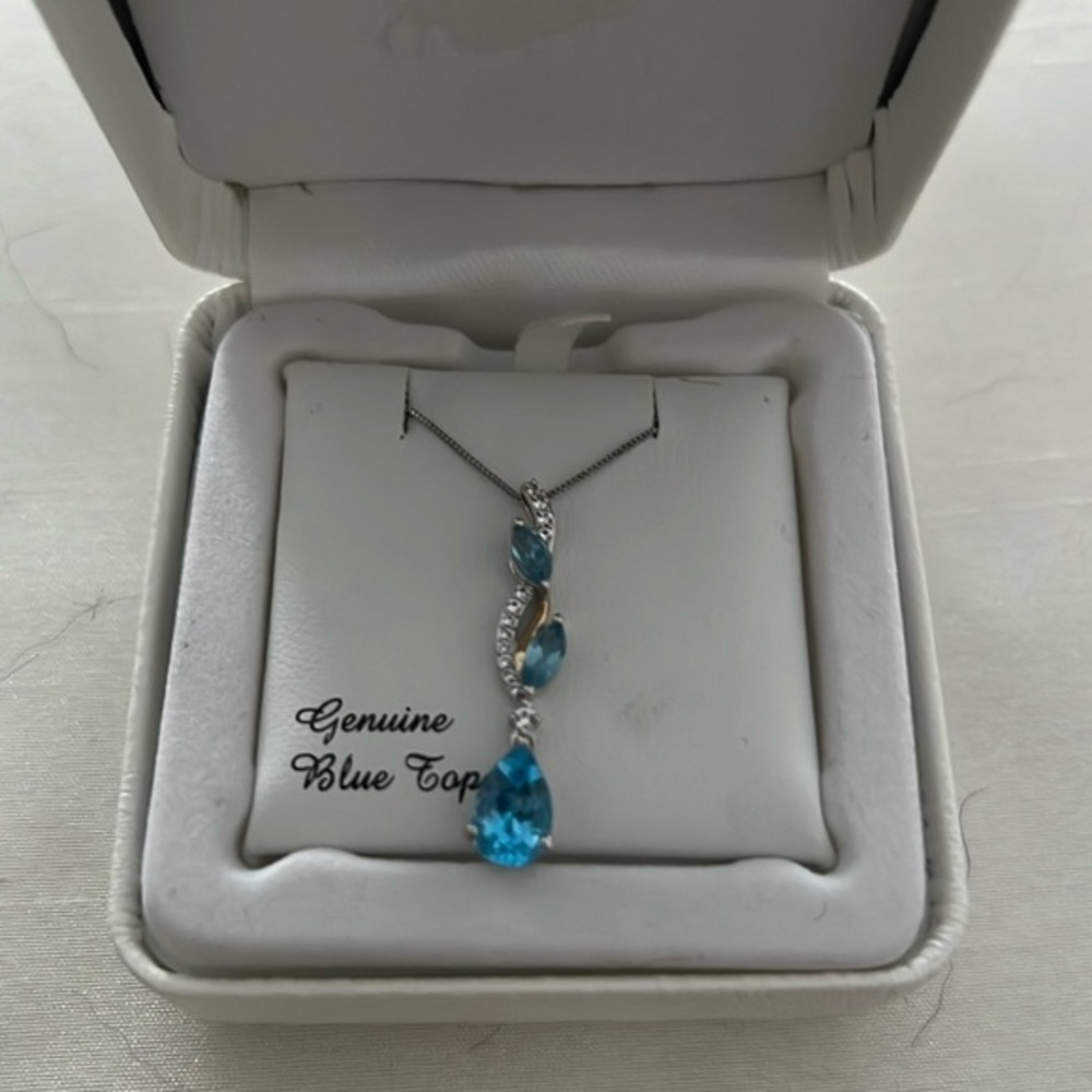 Beautiful Blue Topaz‎ necklace NWT